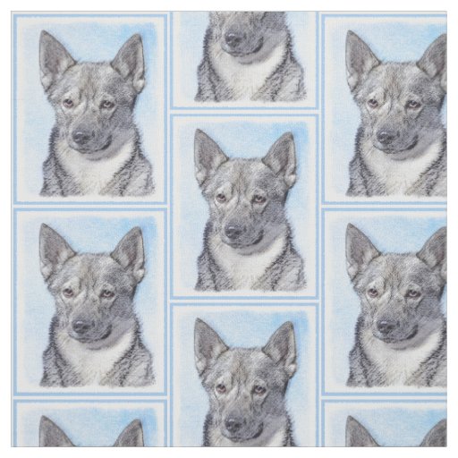 Swedish Vallhund Painting - Cute Original Dog Art Fabric
