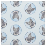 Swedish Vallhund Painting Cute Original Dog Art Fabric
