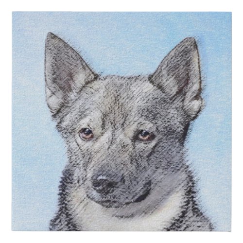 Swedish Vallhund Painting _ Cute Original Dog Art Faux Canvas Print