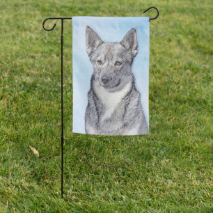 Swedish Vallhund Painting - Cute Original Dog Art Garden Flag