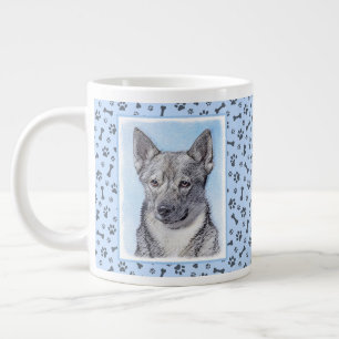 Swedish Vallhund Painting - Cute Original Dog Art Giant Coffee Mug