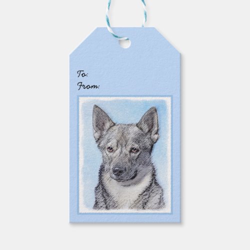 Swedish Vallhund Painting _ Cute Original Dog Art Gift Tags