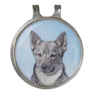 Swedish Vallhund Painting - Cute Original Dog Art Golf Hat Clip