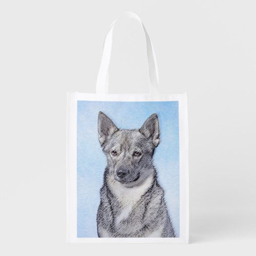 Swedish Vallhund Painting _ Cute Original Dog Art Grocery Bag