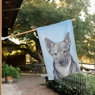 Swedish Vallhund Painting - Cute Original Dog Art House Flag