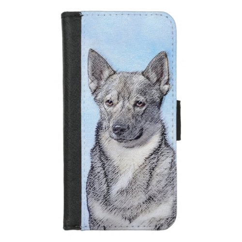 Swedish Vallhund Painting _ Cute Original Dog Art iPhone 87 Wallet Case