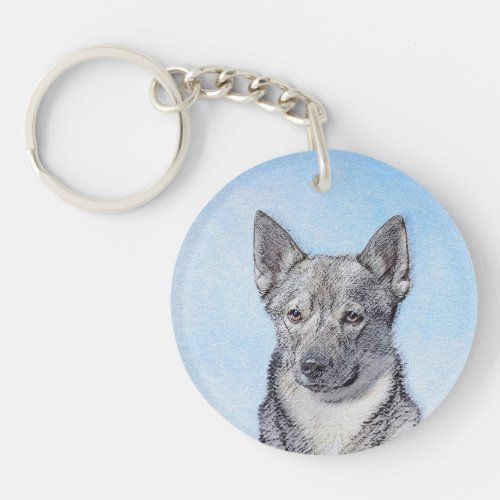 Swedish Vallhund Painting _ Cute Original Dog Art Keychain