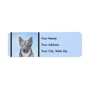 Swedish Vallhund Painting - Cute Original Dog Art Label