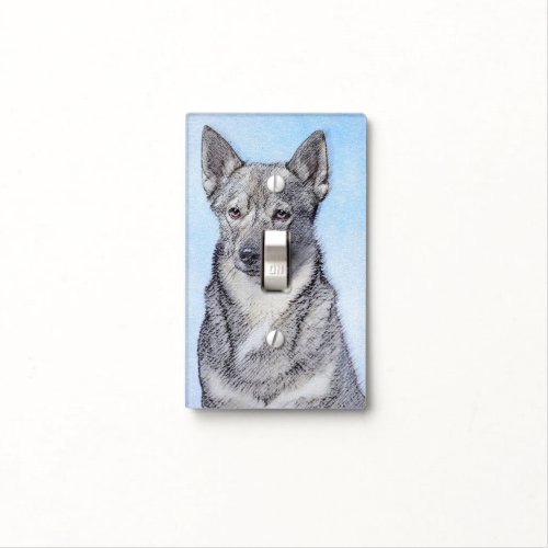 Swedish Vallhund Painting _ Cute Original Dog Art Light Switch Cover