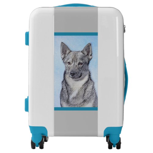 Swedish Vallhund Painting _ Cute Original Dog Art  Luggage