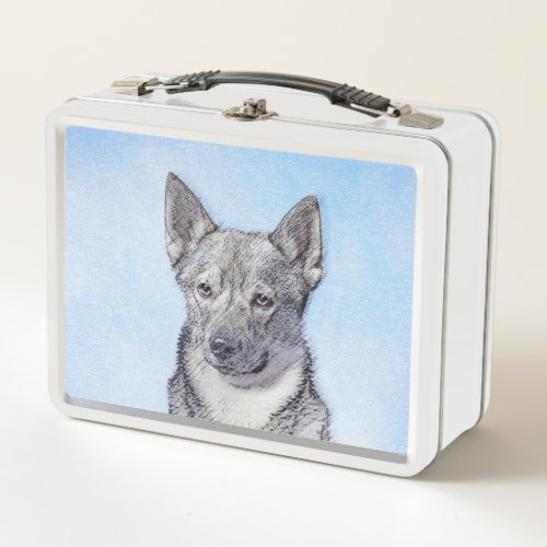 Swedish Vallhund Painting _ Cute Original Dog Art Metal Lunch Box