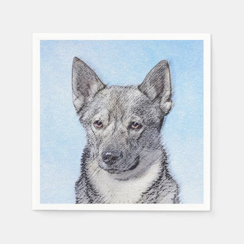 Swedish Vallhund Painting _ Cute Original Dog Art Napkins