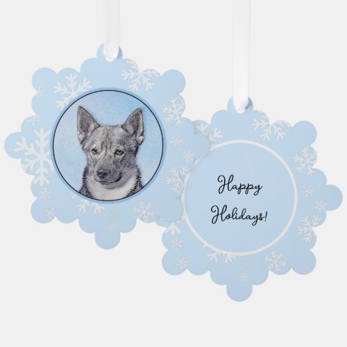 Swedish Vallhund Painting _ Cute Original Dog Art Ornament Card