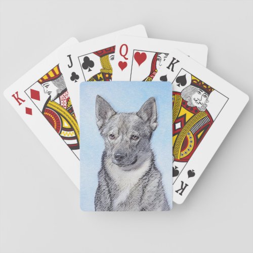 Swedish Vallhund Painting _ Cute Original Dog Art Playing Cards