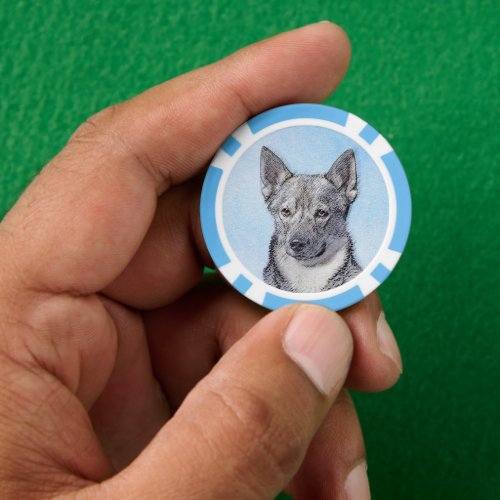 Swedish Vallhund Painting _ Cute Original Dog Art Poker Chips