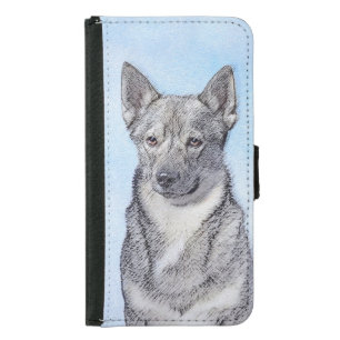 Swedish Vallhund Painting - Cute Original Dog Art Samsung Galaxy S5 Wallet Case