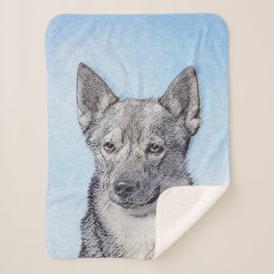 Swedish Vallhund Painting - Cute Original Dog Art Sherpa Blanket