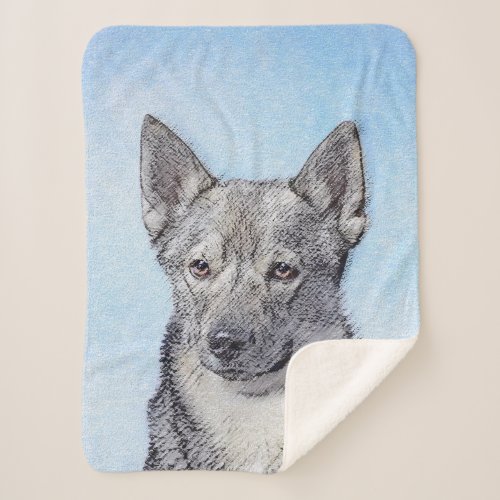 Swedish Vallhund Painting _ Cute Original Dog Art Sherpa Blanket