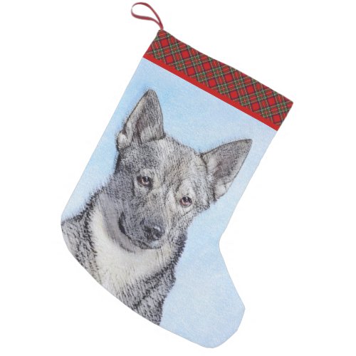 Swedish Vallhund Painting _ Cute Original Dog Art Small Christmas Stocking