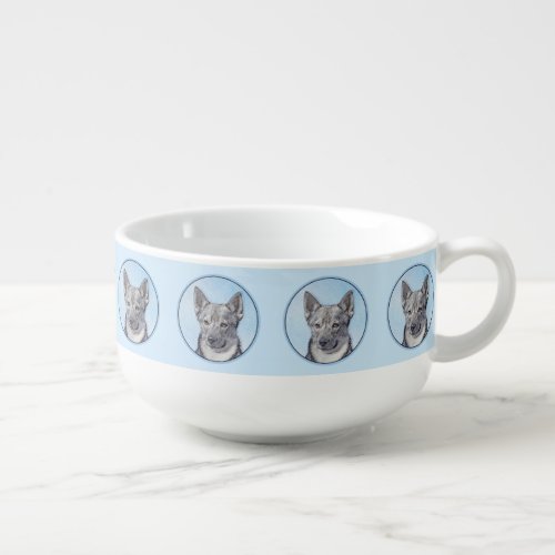 Swedish Vallhund Painting _ Cute Original Dog Art Soup Mug