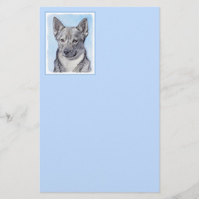 Swedish Vallhund Painting - Cute Original Dog Art Stationery (Front)