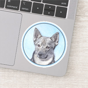 Swedish Vallhund Painting - Cute Original Dog Art Sticker