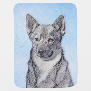 Swedish Vallhund Painting - Cute Original Dog Art Stroller Blanket