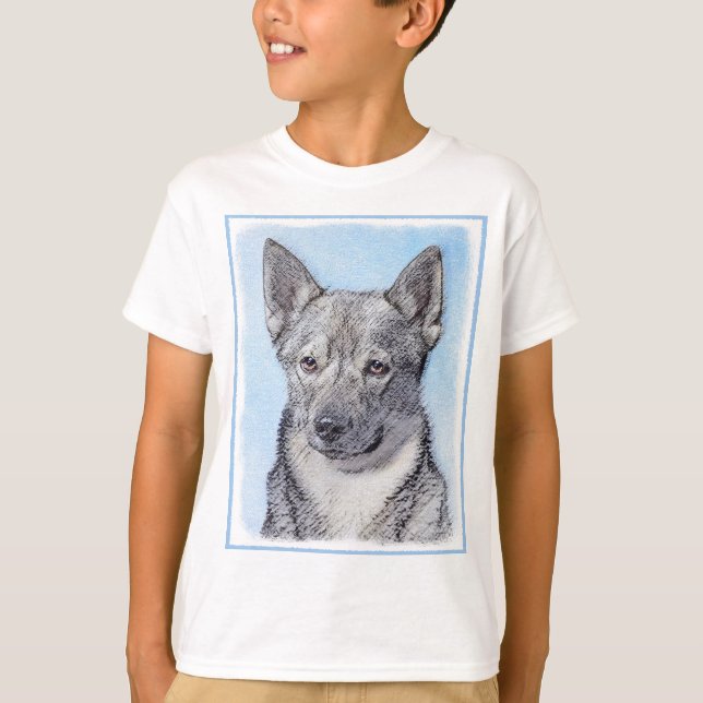 Swedish Vallhund Painting - Cute Original Dog Art T-Shirt (Front)