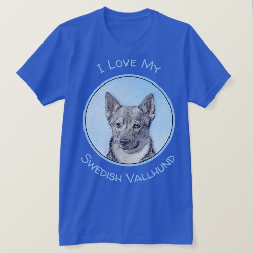 Swedish Vallhund Painting _ Cute Original Dog Art T_Shirt