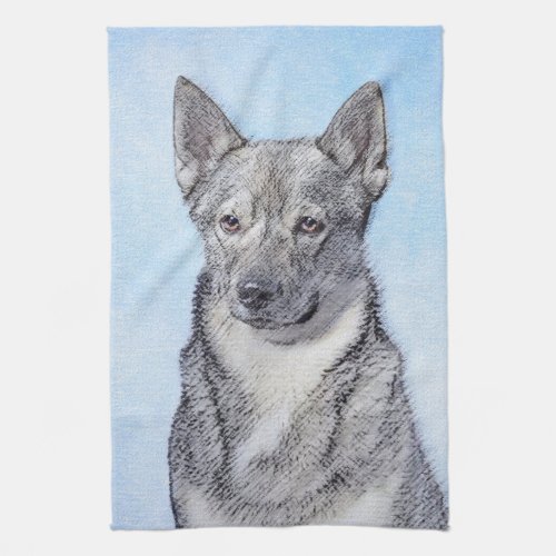 Swedish Vallhund Painting _ Cute Original Dog Art Towel