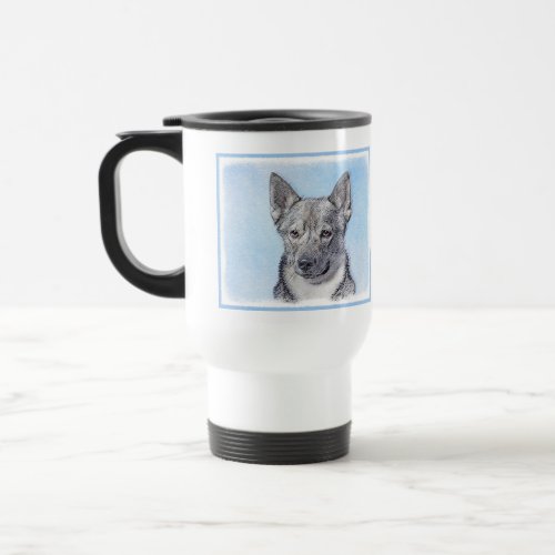 Swedish Vallhund Painting _ Cute Original Dog Art Travel Mug