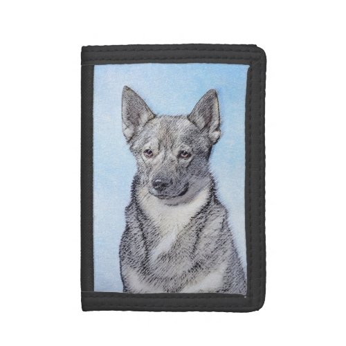 Swedish Vallhund Painting _ Cute Original Dog Art Tri_fold Wallet