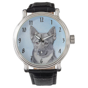 Swedish Vallhund Painting - Cute Original Dog Art Watch