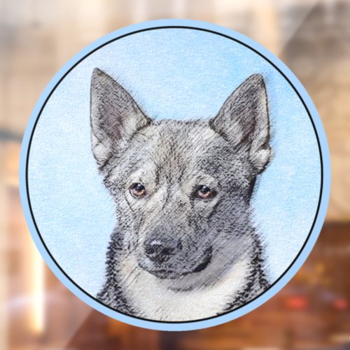 Swedish Vallhund Painting _ Cute Original Dog Art Window Cling