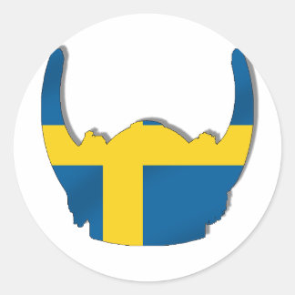 Swedish Viking helmet flag of Sweden Classic Round Sticker