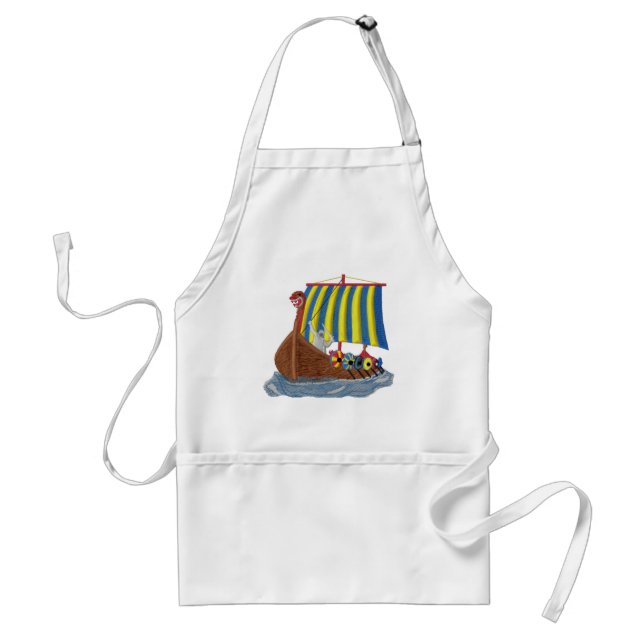 Swedish Viking Ship Adult Apron (Front)