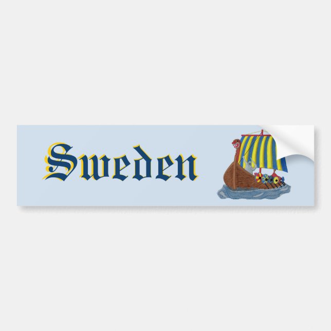 Swedish Viking Ship Bumper Sticker (Front)