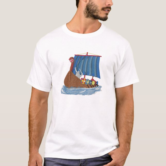 Swedish Viking Ship Scandinavian T-Shirt (Front)