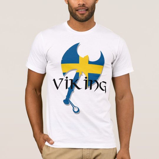 Swedish Viking Sweden flag Axe T-Shirt
