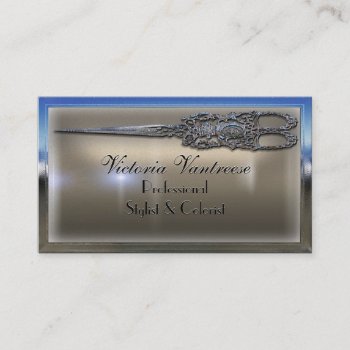 Sweedlepiper Scissor 3.5" X 2" Elegant Business Card by LiquidEyes at Zazzle