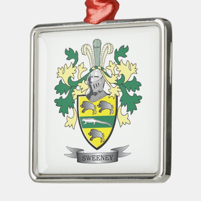 Sweeney Coat of Arms Metal Ornament (Left)