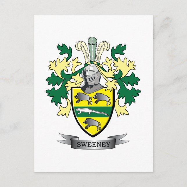 Sweeney Coat of Arms Postcard (Front)
