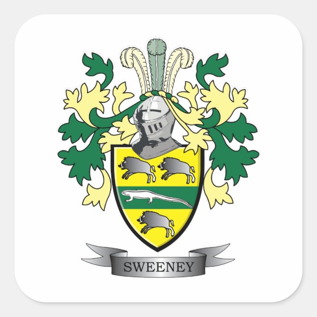 Sweeney Coat of Arms Square Sticker (Front)