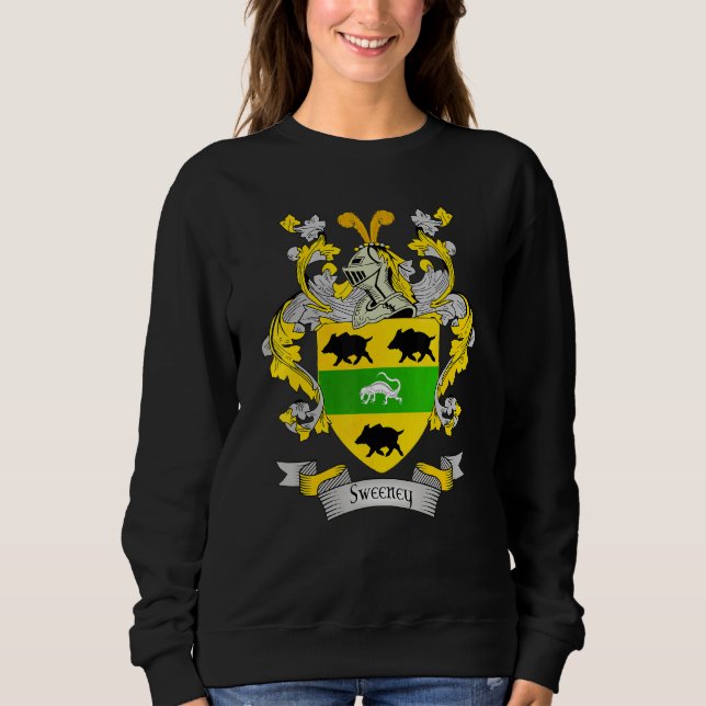 Sweeney Coat Of Arms Sweeney Surname Family Crest Sweatshirt (Front)