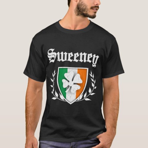 Sweeney Family Shamrock Crest vintage distressed T_Shirt