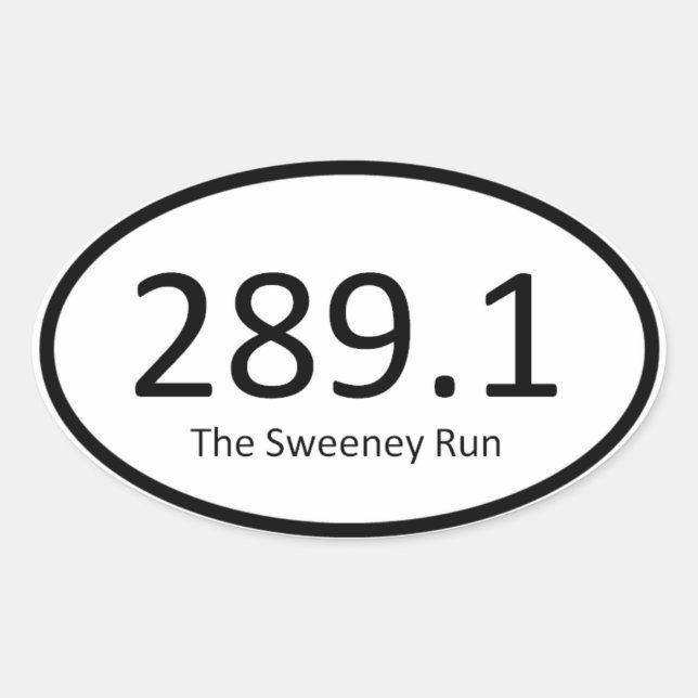 Sweeney Run - 289.1 Oval Sticker (Front)