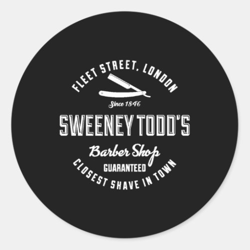 Sweeney ToddS Barber Shop Classic Round Sticker