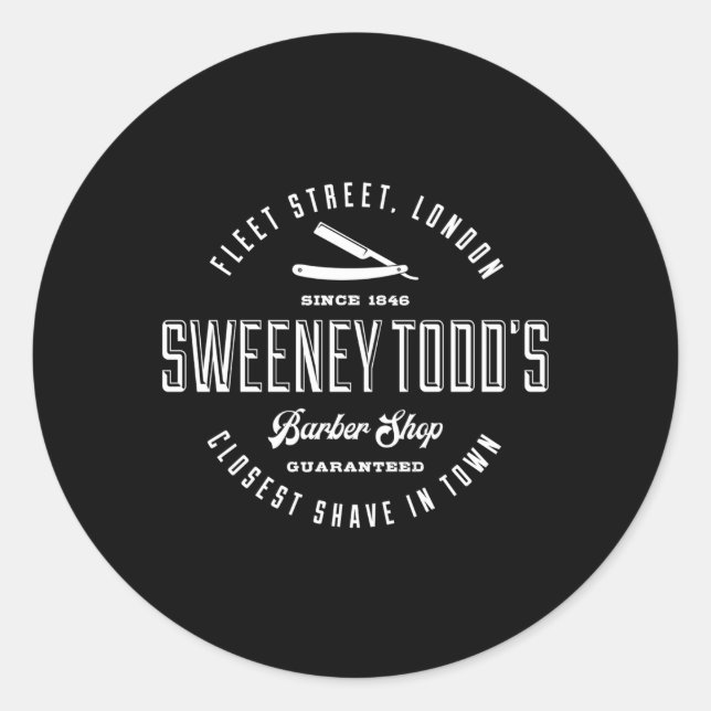 Sweeney Todd'S Barber Shop Classic Round Sticker (Front)