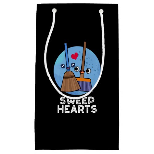 Sweep Hearts Funny Couple Pun Dark BG Small Gift Bag