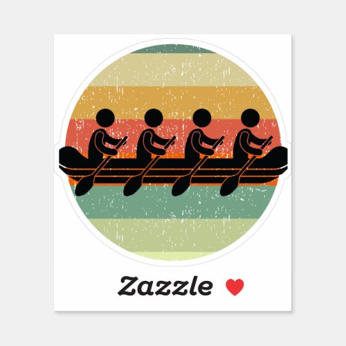 Sweep Rowing Crew at Sunset Sticker